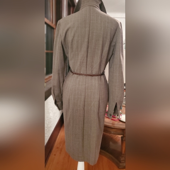 Sophisticated Long Sleeve Brown Dress - Picture 6 of 11